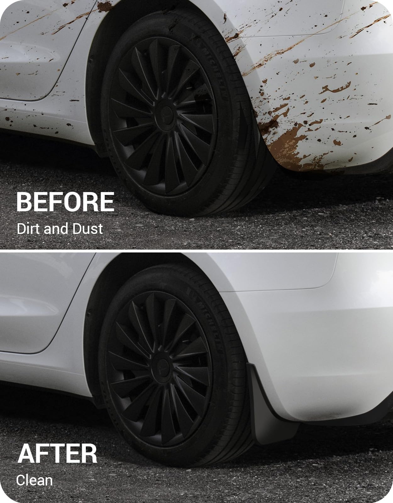 BASENOR Highland mud flaps protect tie rod and ball head from debris.