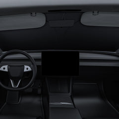 Basenor Tesla Model Y front windshield sunshade offers a precise fit and heat protection.