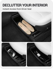 Basenor storage box lid shown for extra security and privacy in Model Y Juniper