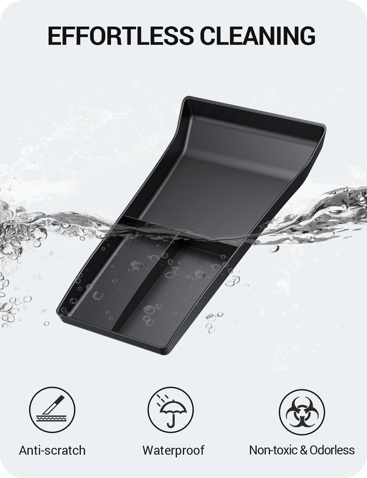BASENOR waterproof surface resists spills for easy cleaning