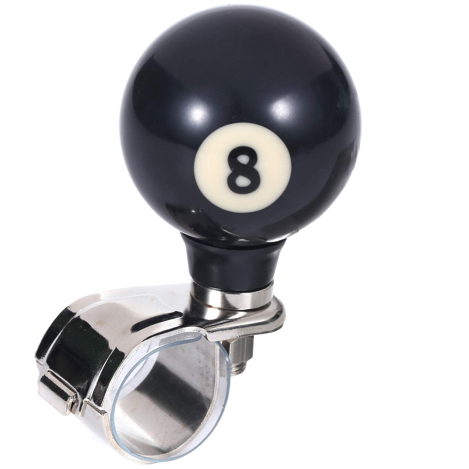 Bashineng 8 Ball wheel spinner front view displaying universal vehicle fit.