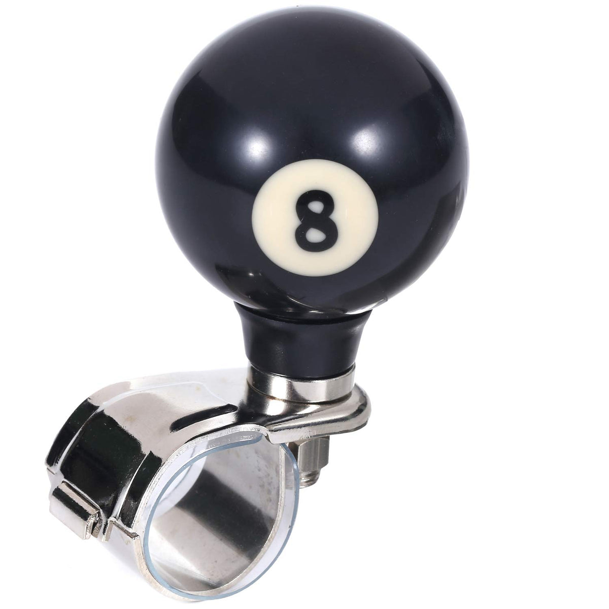 Bashineng 8 Ball wheel spinner front view displaying universal vehicle fit.