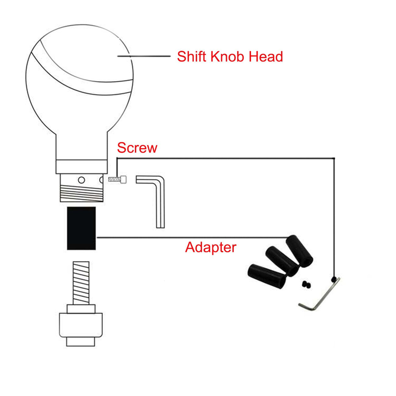 Bashineng skull shift knob installation red, easy interior upgrade