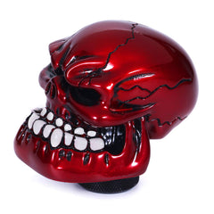 Bashineng skull shift knob main view in red, boosts grip and interior style