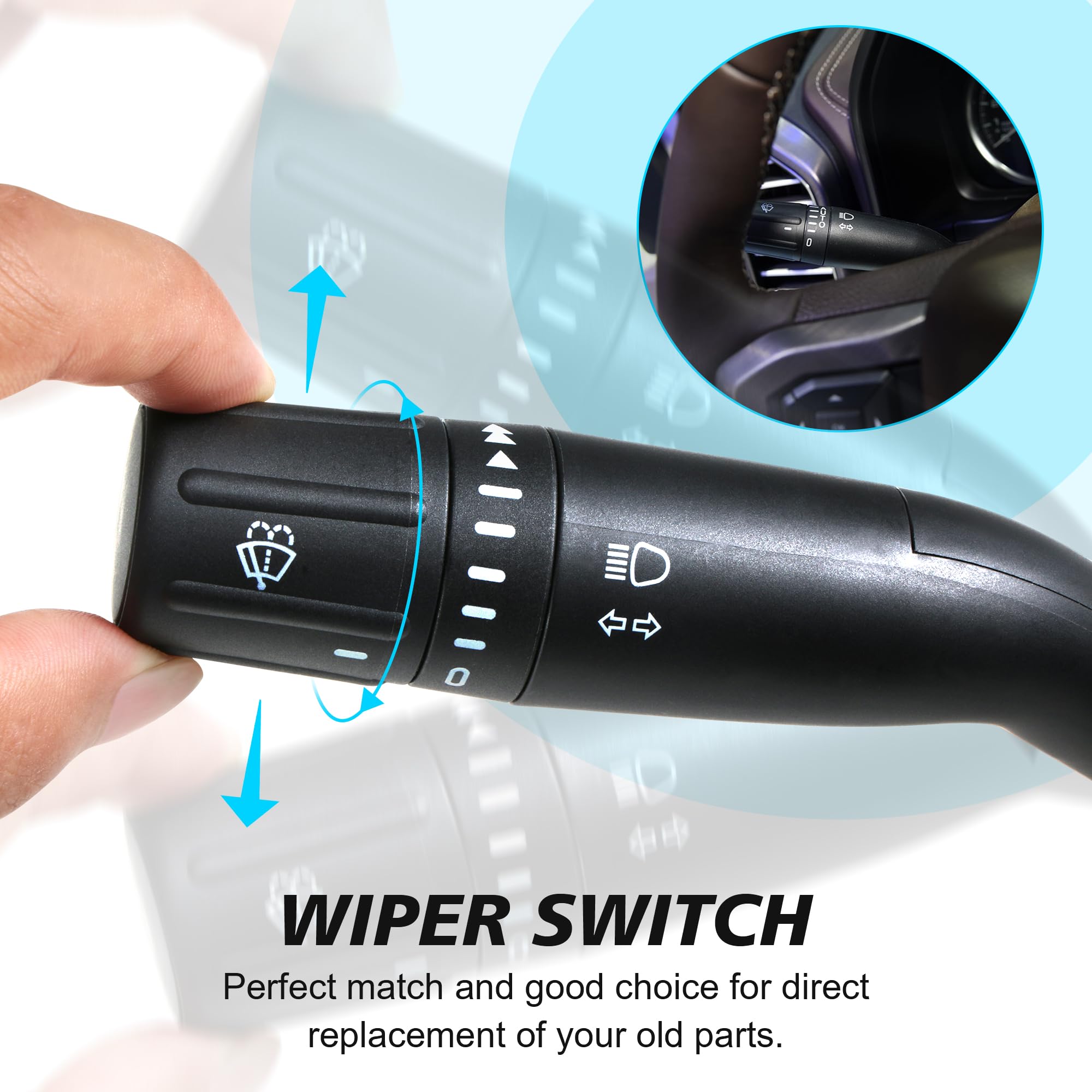 BASIKER SW-6874 multi-function switch combines wipers and lights in one unit.