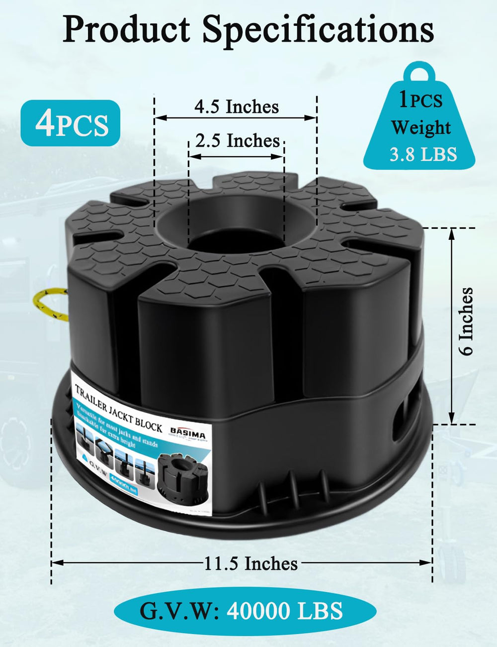 Basima Stabilizer Blocks demonstrate wide compatibility with various tongue jacks.