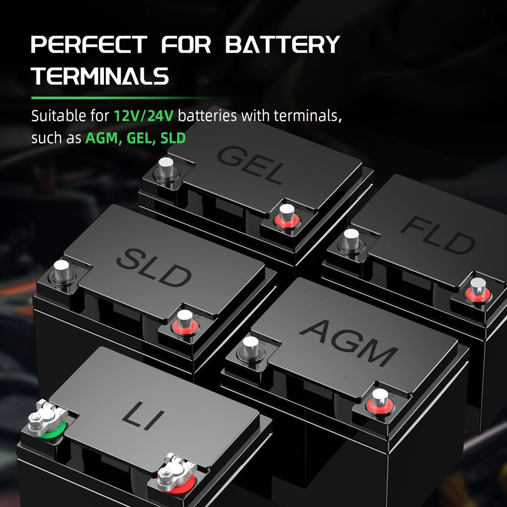 Bateria Power heavy duty battery terminals enable quick, secure setup