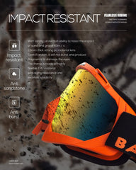 Protection from wind, dust, rain, snow, and UV rays with BATFOX goggles.