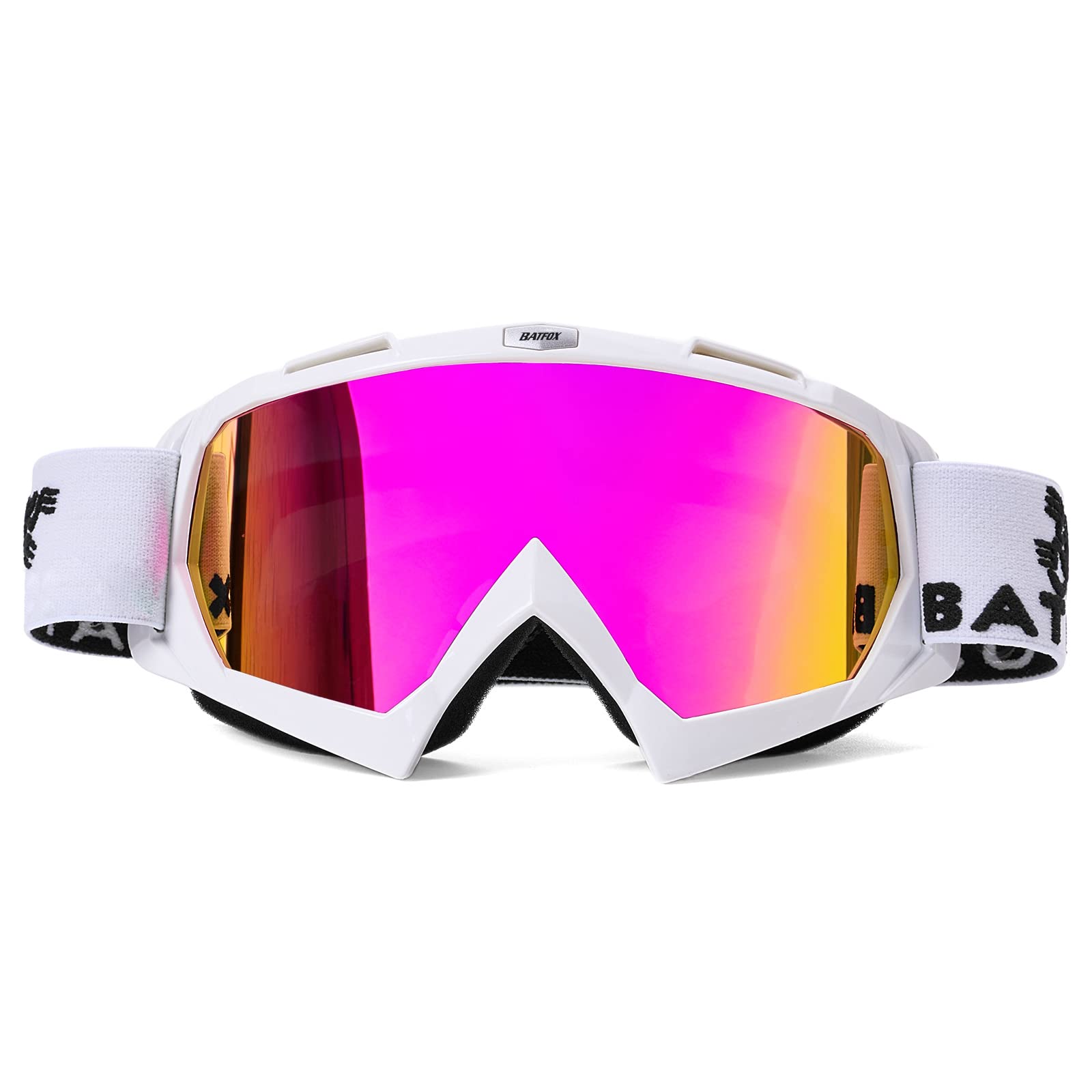 BATFOX dirt bike goggles with silicone strap for a secure, slip-free ride.