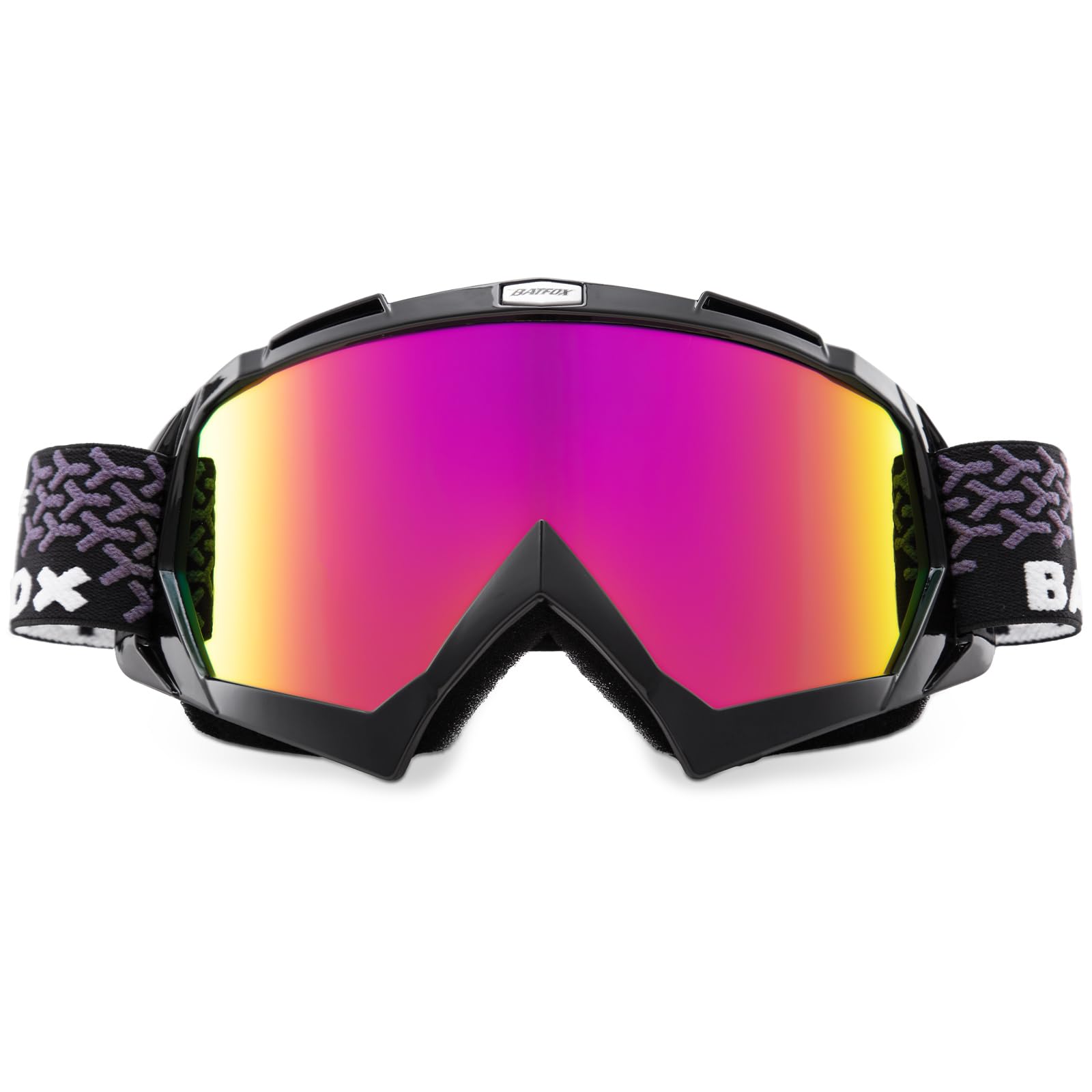BATFOX motorcycle goggles strap ensures secure fit during rugged rides.