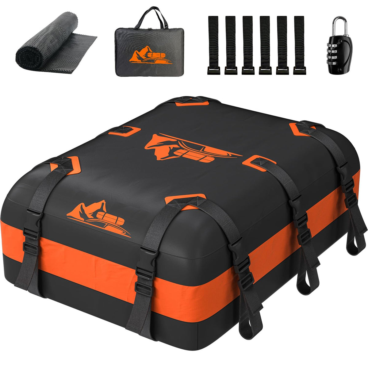 BATSUVCER roof cargo bag installation on car roof with weather protection