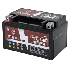 Battanux YTX7A-BS battery front view illustrating reliable power for vehicles
