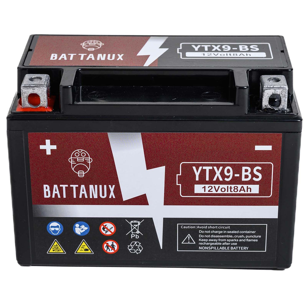 Battanux YTX9-BS packaging highlights ready-to-use convenience.