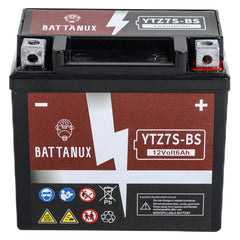 Battanux YTZ7S-BS battery side profile highlighting slim form for tight spaces.