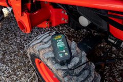 Battery Tender 3A compact design emphasizing portability and space-saving storage.