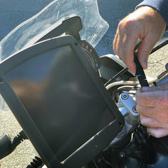 Battery Tender 5W solar panel with handlebar mount bracket for bikes and ATVs.