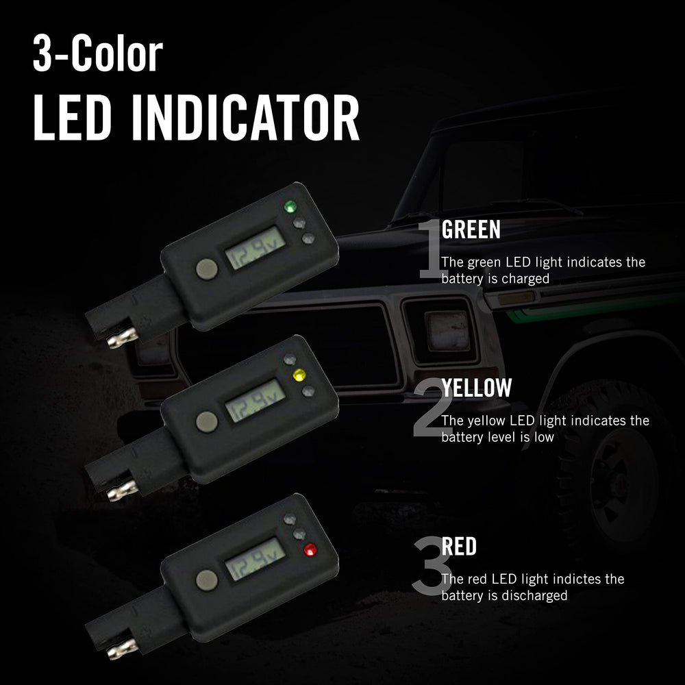 Battery Tender compact tester fits into a tool kit for on-site checks.