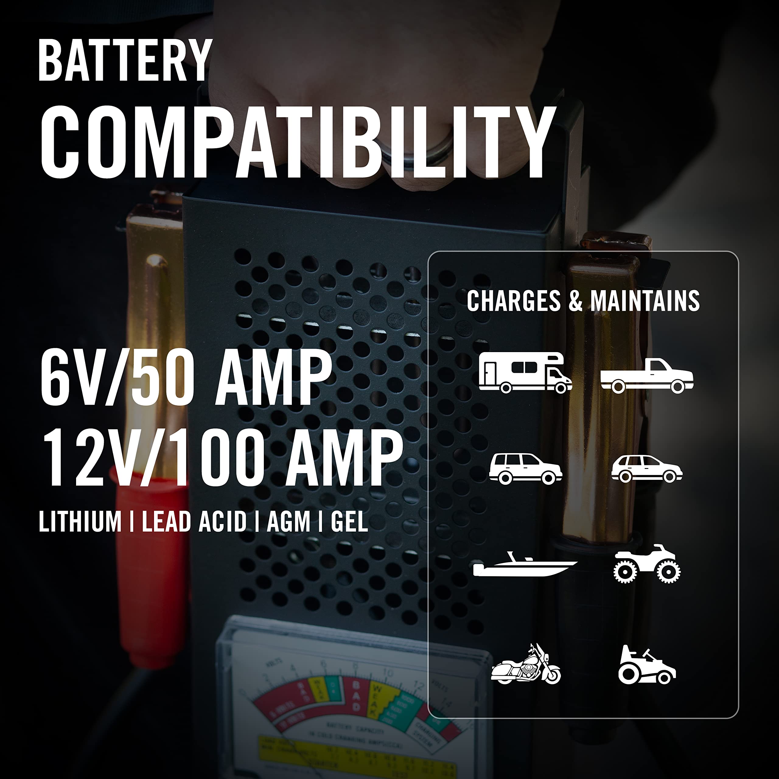 Battery Tender easy-to-use display and single-toggle operation.