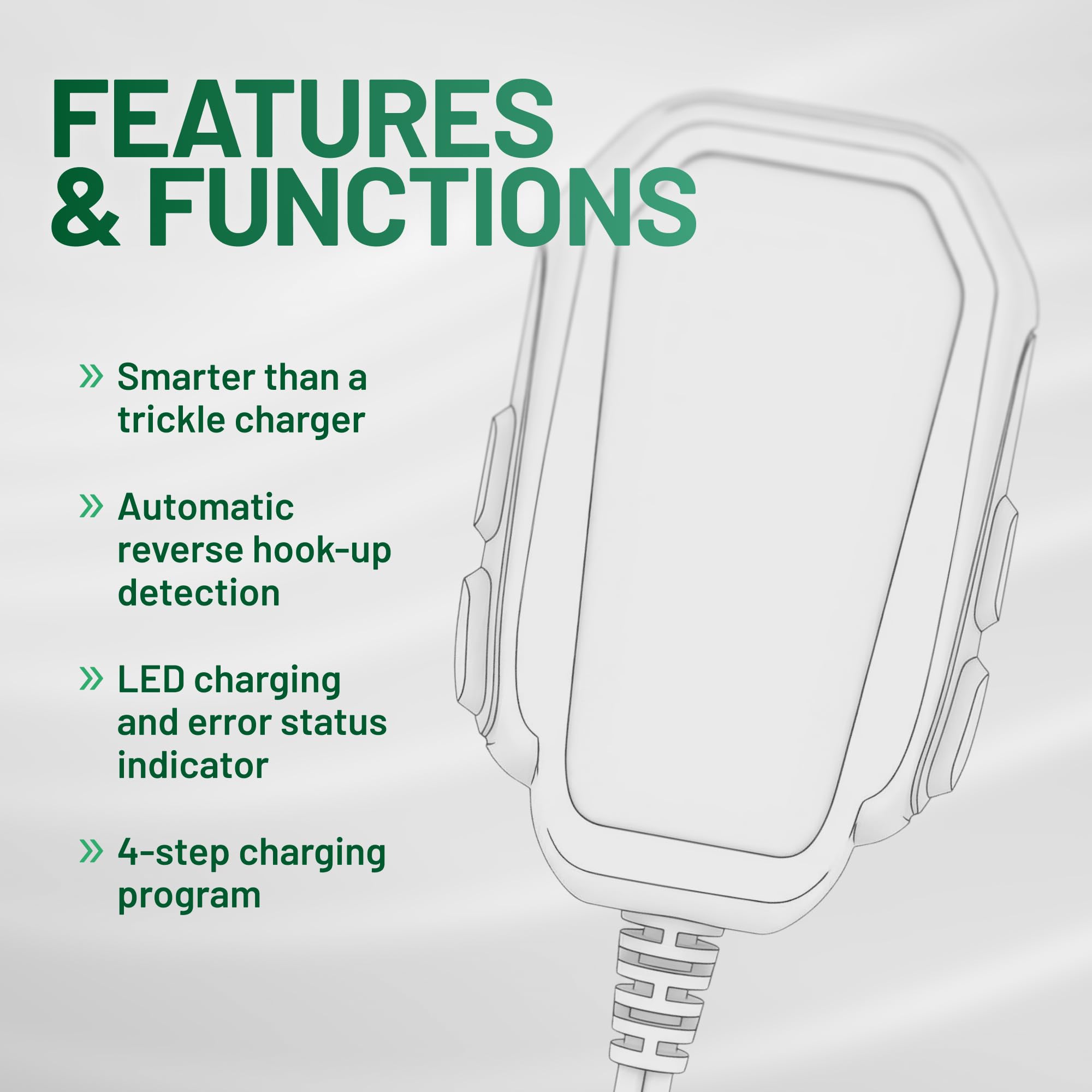 Battery Tender Junior included alligator clip cables for versatile connections