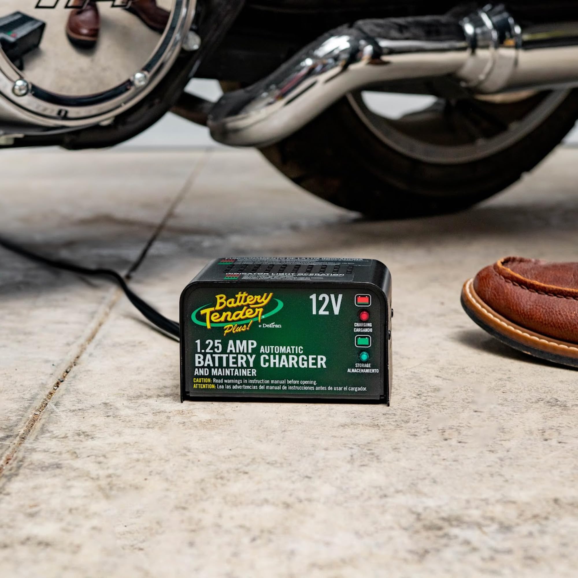 Battery Tender Plus with alligator clip accessories for cars and motorcycles.