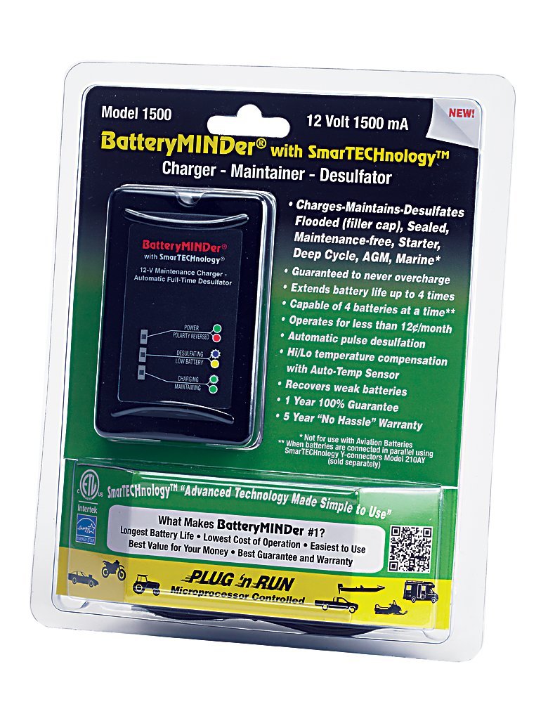 BatteryMINDer 1500 maintains up to four batteries in parallel for winterization.