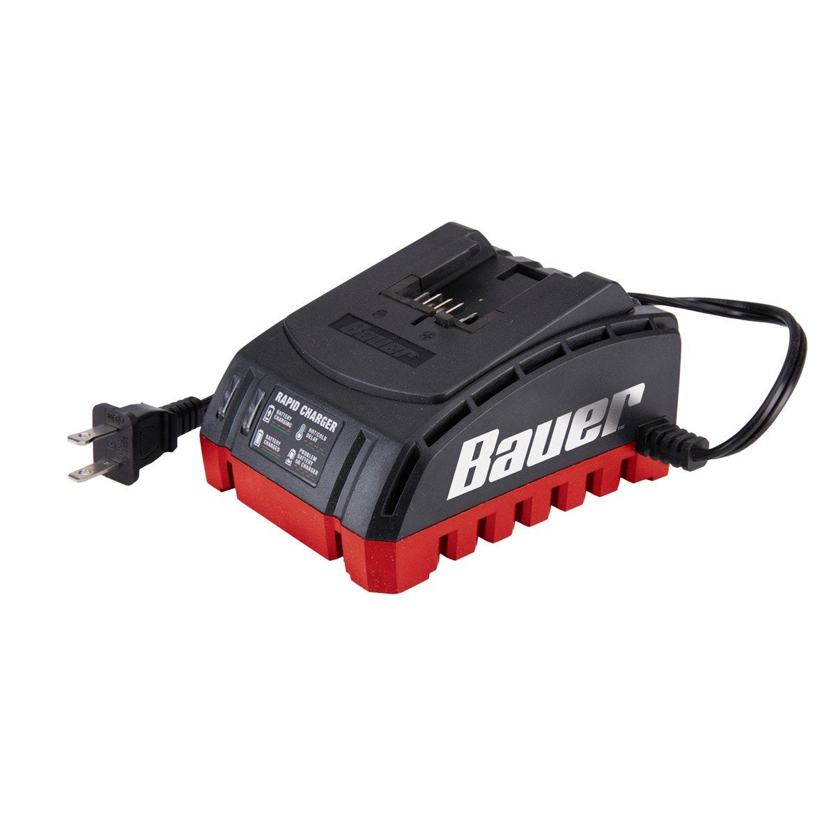 Bauer 1704C-B Hypermax charger front view for fast, safe 20V battery charging.