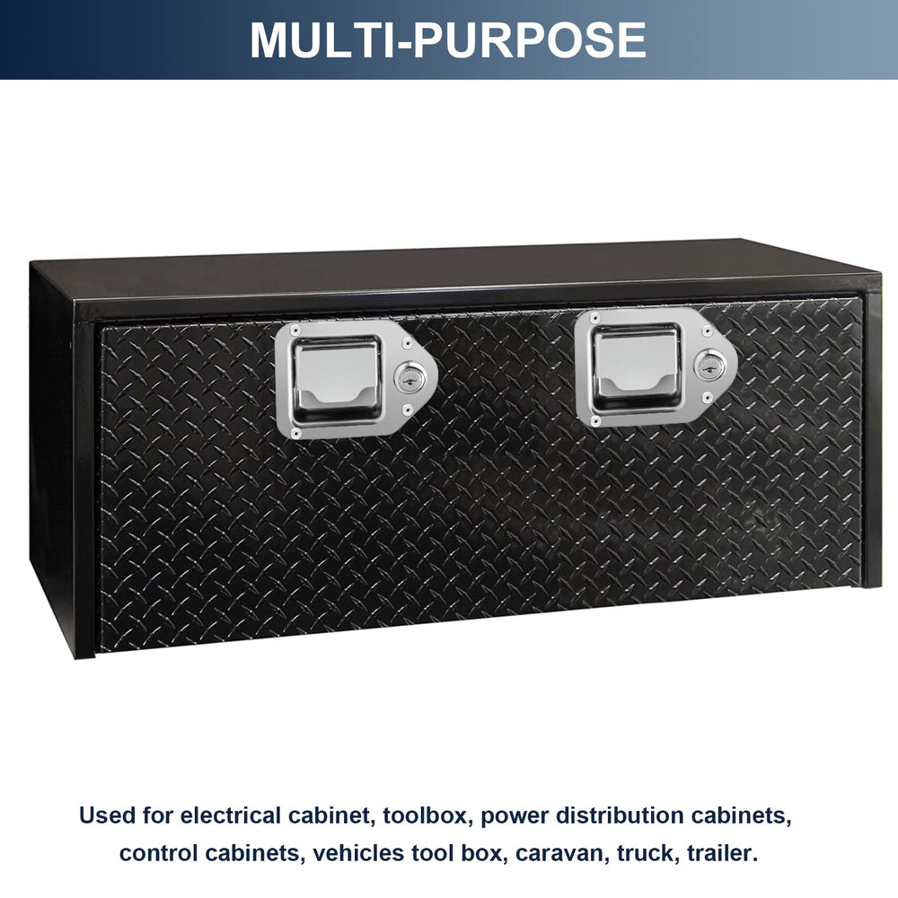 Baumfeuer RV and trailer toolbox use showing secure latches on the go