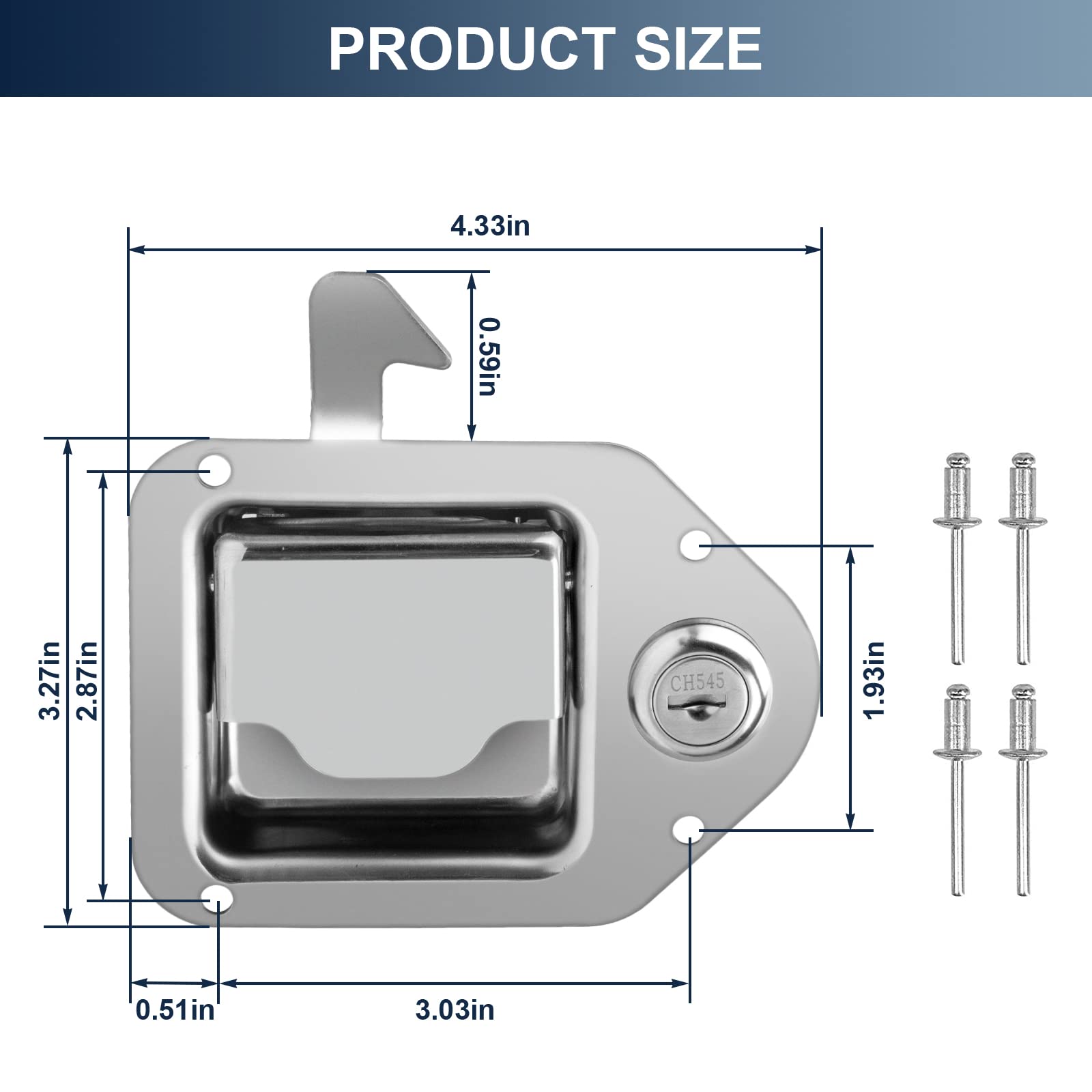 Baumfeuer stainless paddle latch on toolbox for durable, reliable closures