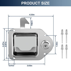 Baumfeuer stainless paddle latch on toolbox for durable, reliable closures