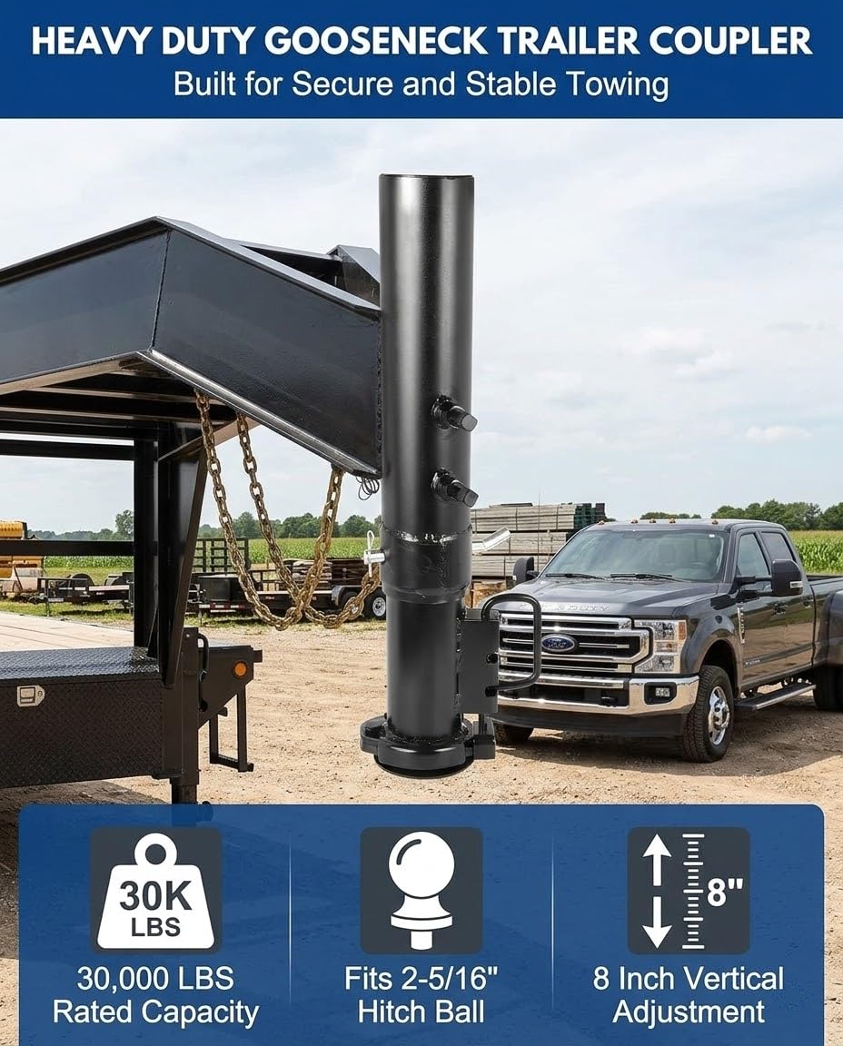 BaVekHak 8-inch vertical adjustment aligns trailer height with your truck bed.