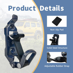 Bazen Rotopax shovel holder installed for quick access during off-road trips