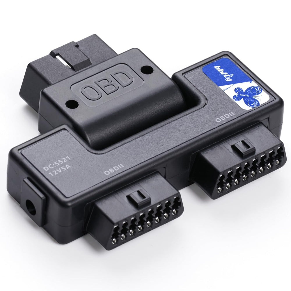 bbfly B33 two-way OBD2 adapter provides flexible, dual-port access.