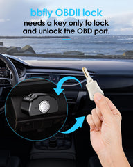 bbfly K02 lock in aluminum shell protects OBD port from tampering