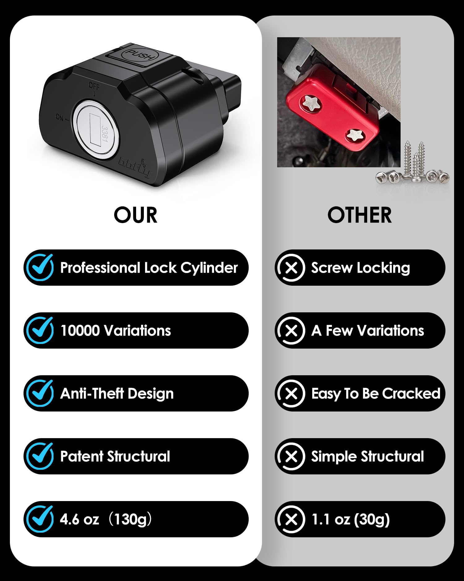 bbfly K02 shows clear installation steps and a safe lock position