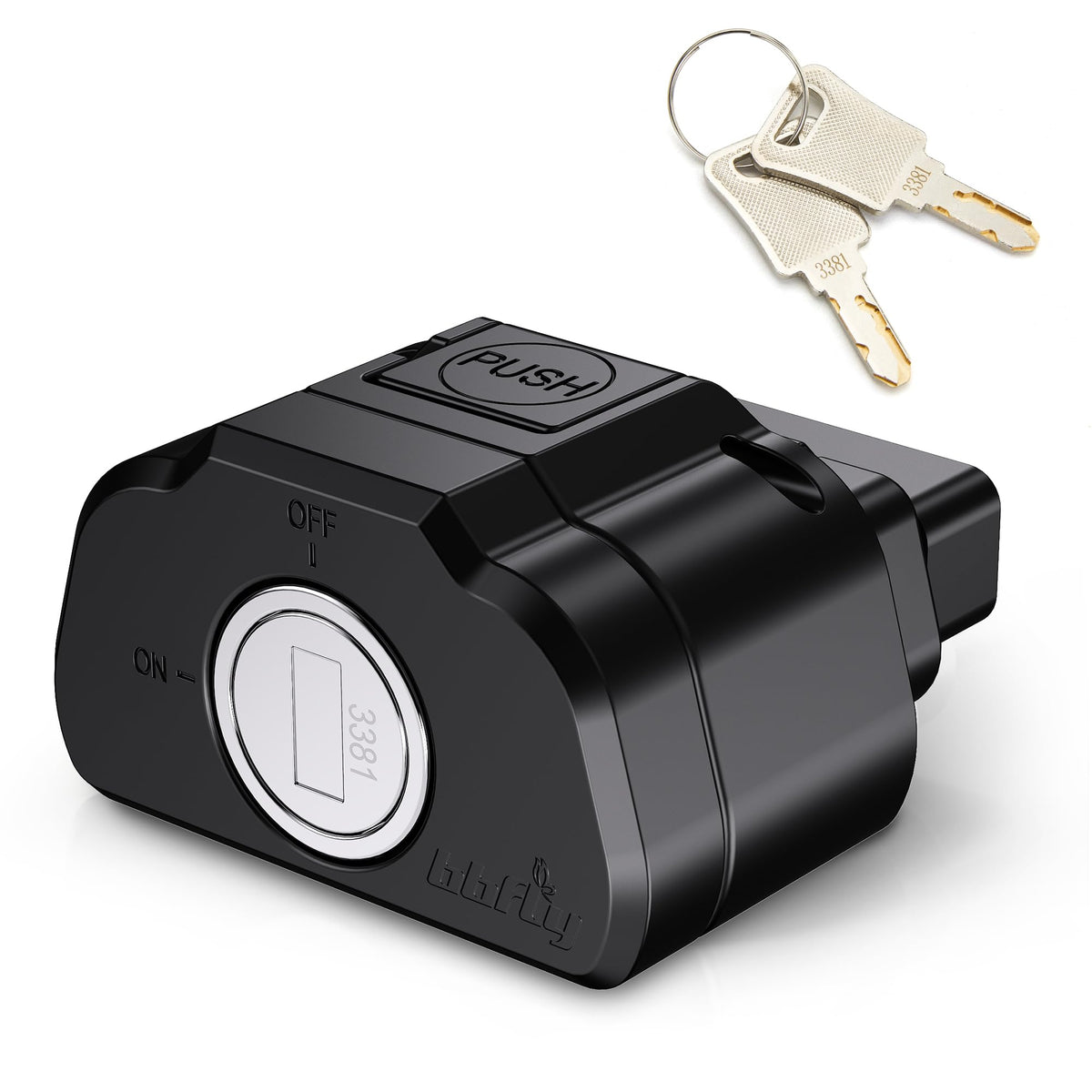 bbfly OBD port lock with key cylinder secures your car’s OBD access