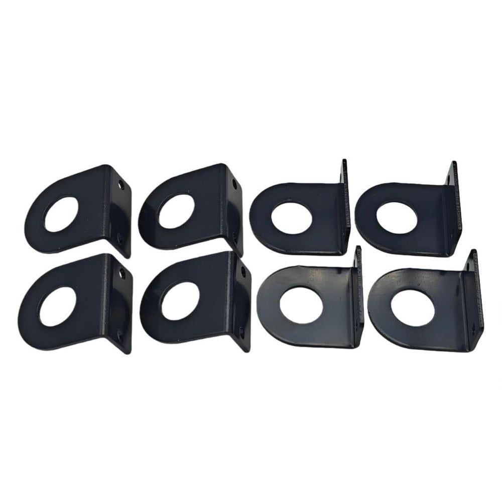 BBMTA replacement 3/4-inch round light L-mount bracket close-up, durable powder-coated steel for outdoor use.