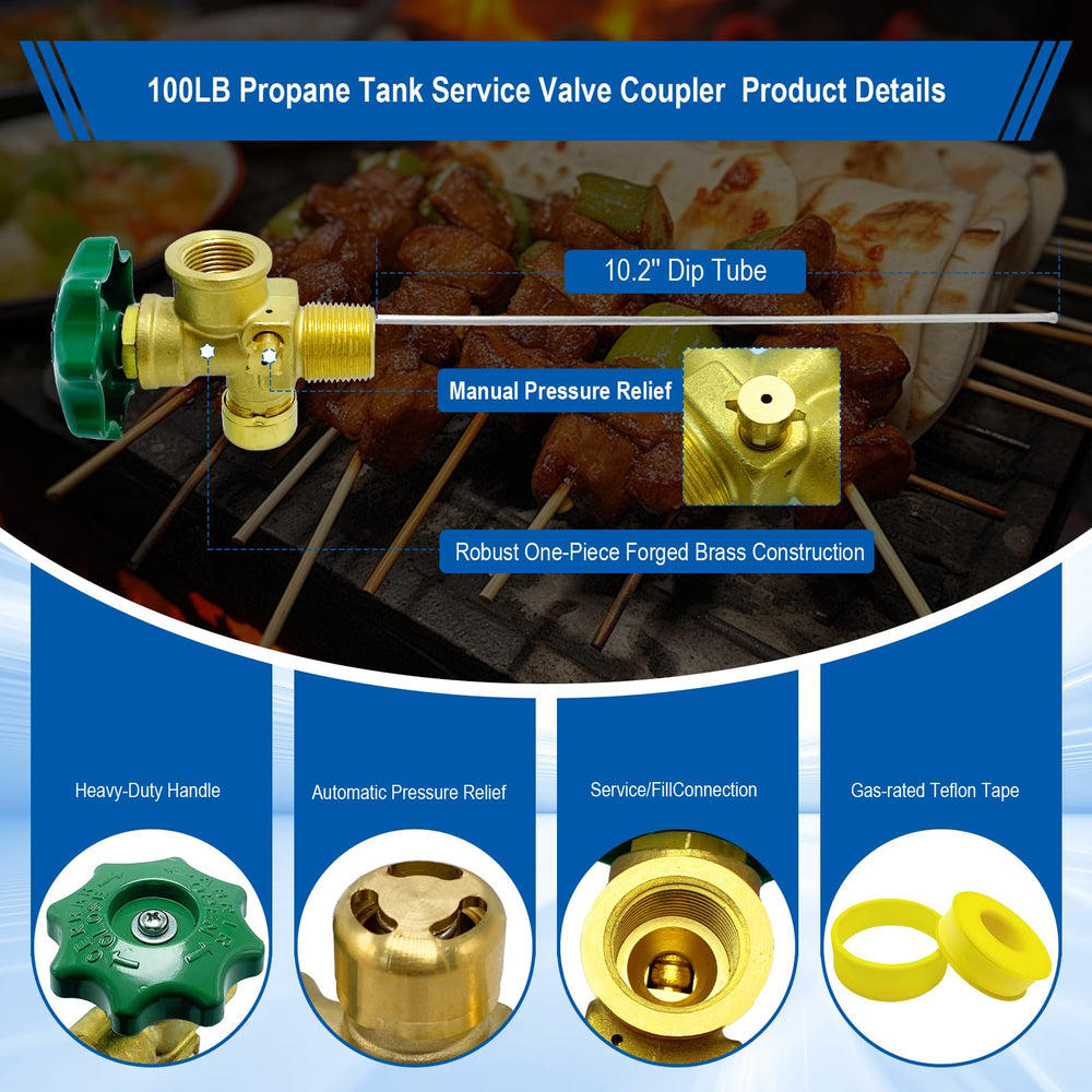 BBQHKCX automatic relief valve provides overpressure protection during use.