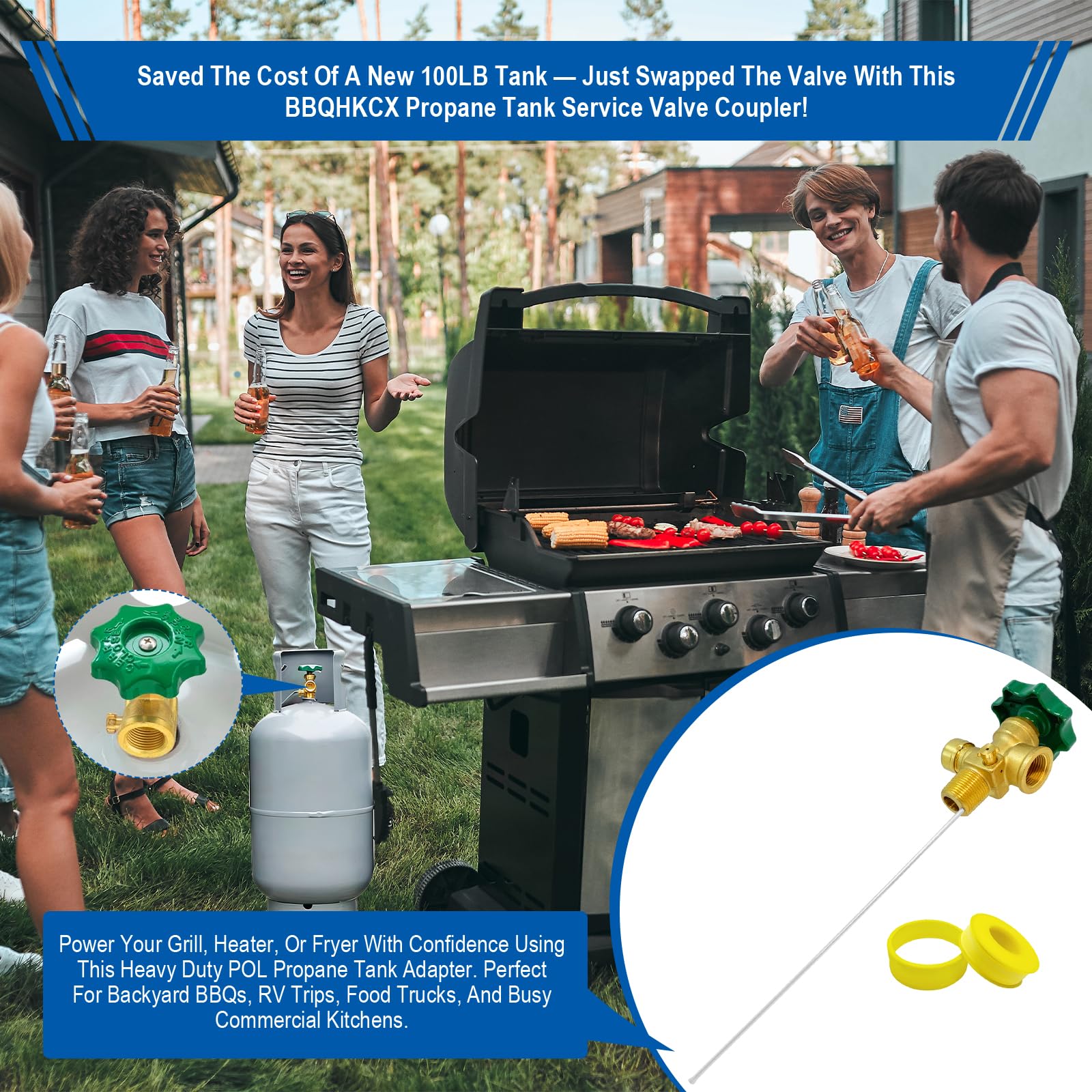 BBQHKCX simple tool free installation for quick valve replacement.