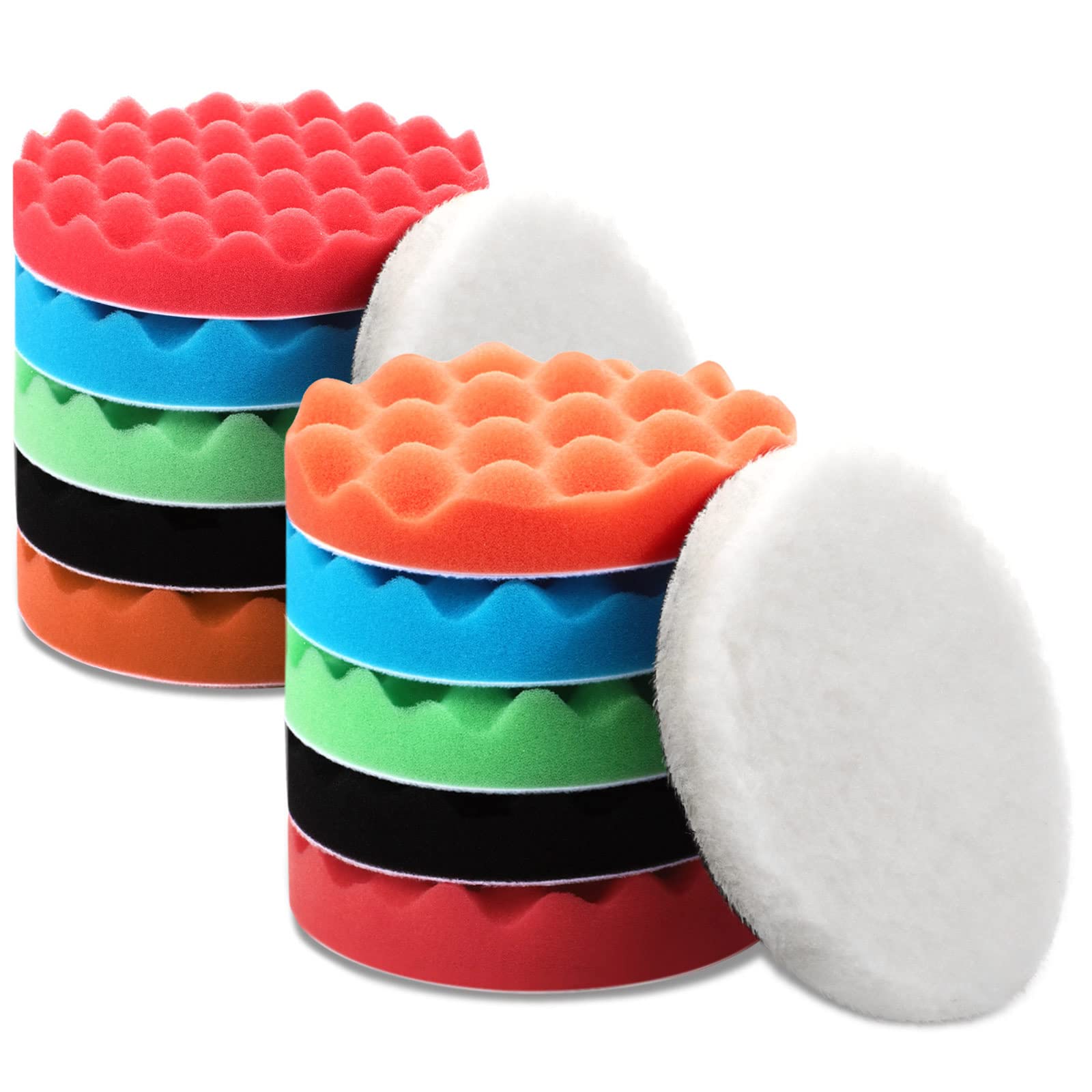 BBTO 12-piece foam pad set for fast car polishing and smooth finish