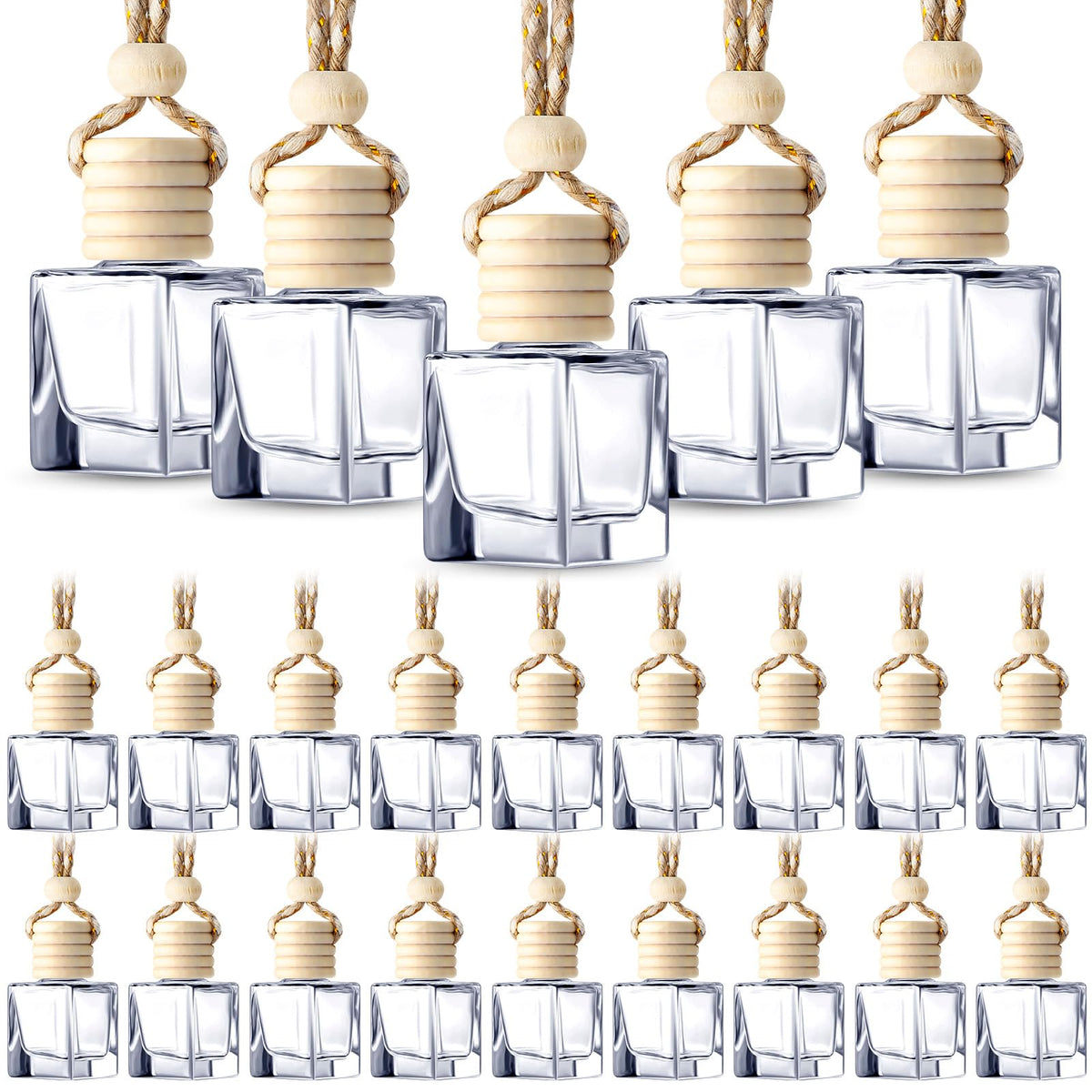 BBTO car air freshener cube bottle ready for essential oils to diffuse pleasant car fragrance.