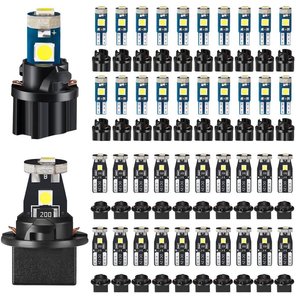 BBTO dash lights kit front view with T5 and T10 bulbs for dashboard upgrade