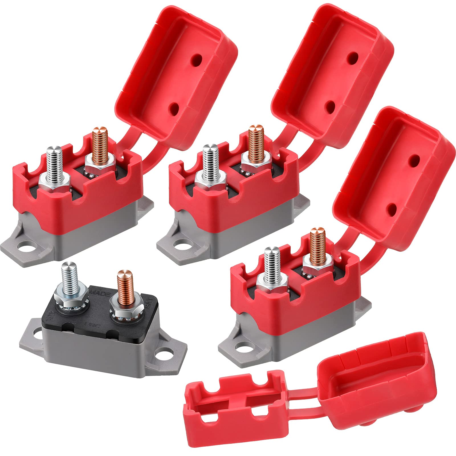 BBTO DC12V-24V automatic reset breaker with cover for reliable overload protection.