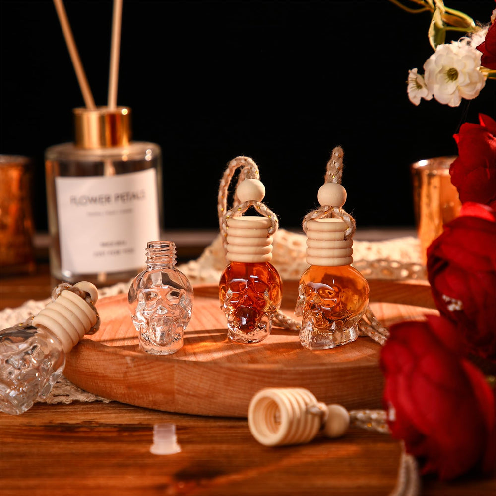 BBTO empty glass perfume bottle skeleton shape for easy essential oil diffusion