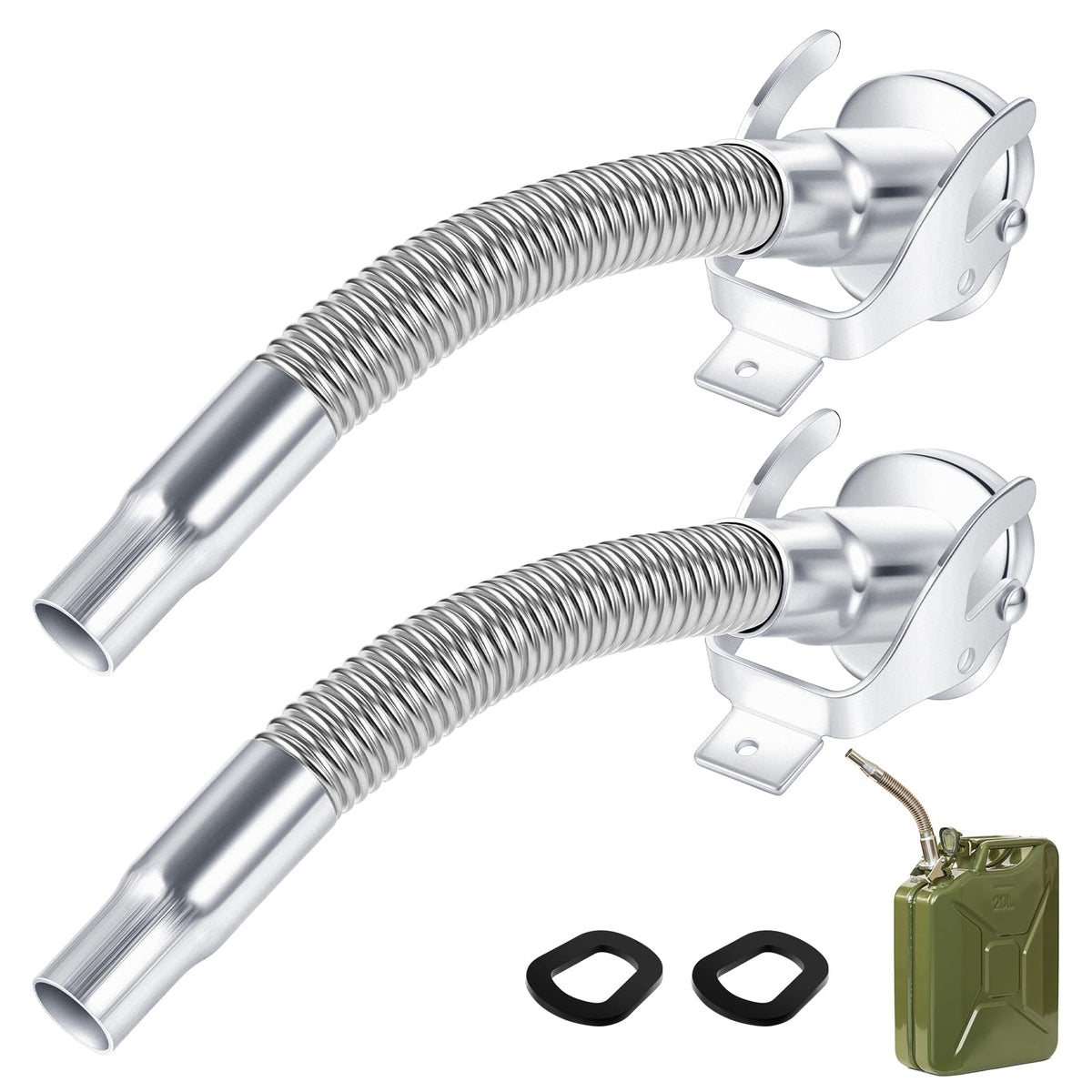 BBTO flexible stainless steel jerry can spout for reliable fuel transfers.