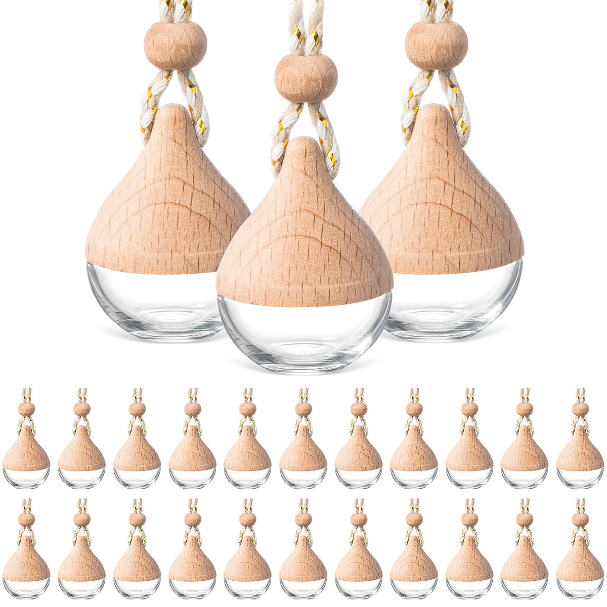 BBTO water-drop bottle hanging in the car for steady fragrance diffusion.
