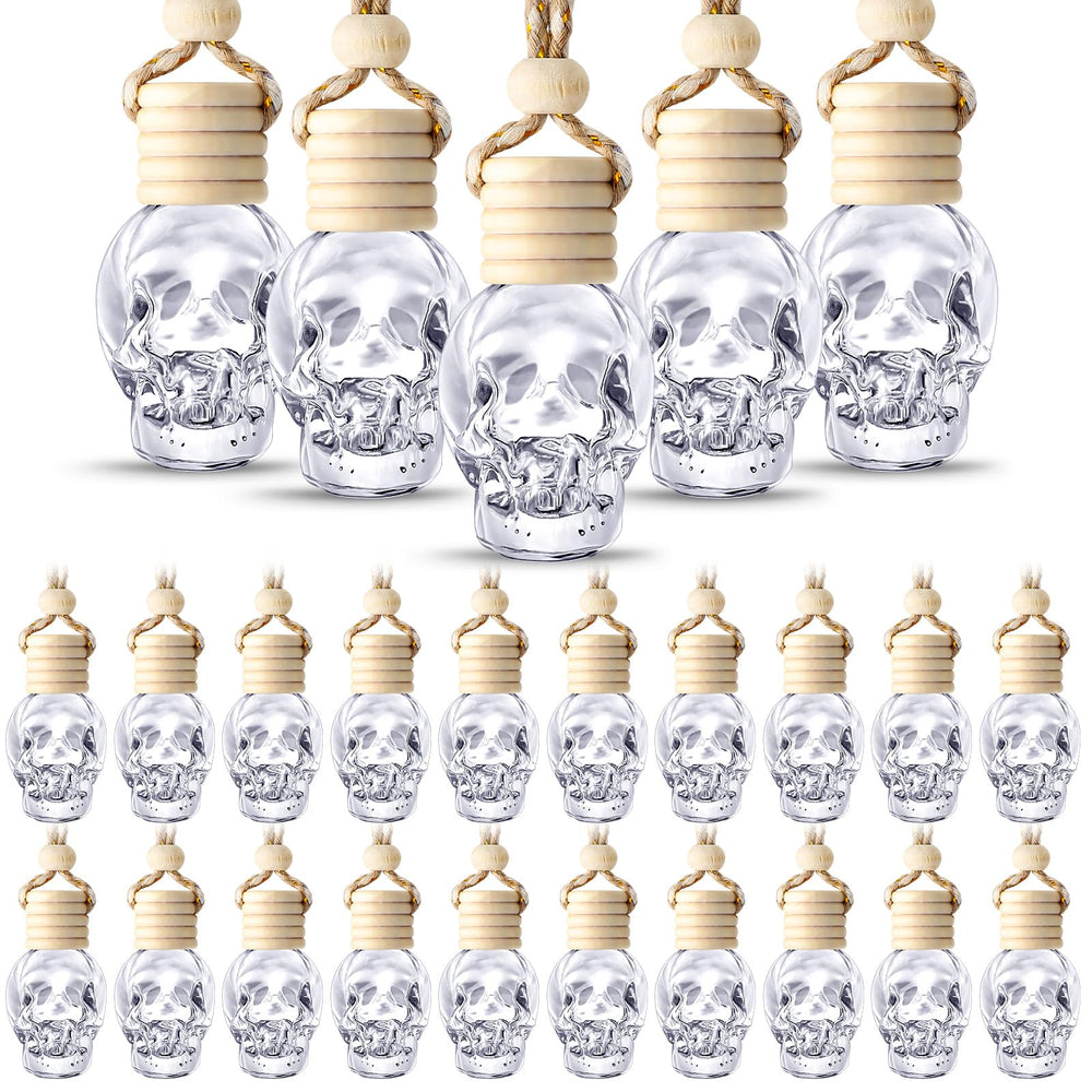 BBTO hanging car freshener with clear glass bottle and rope for subtle car scent
