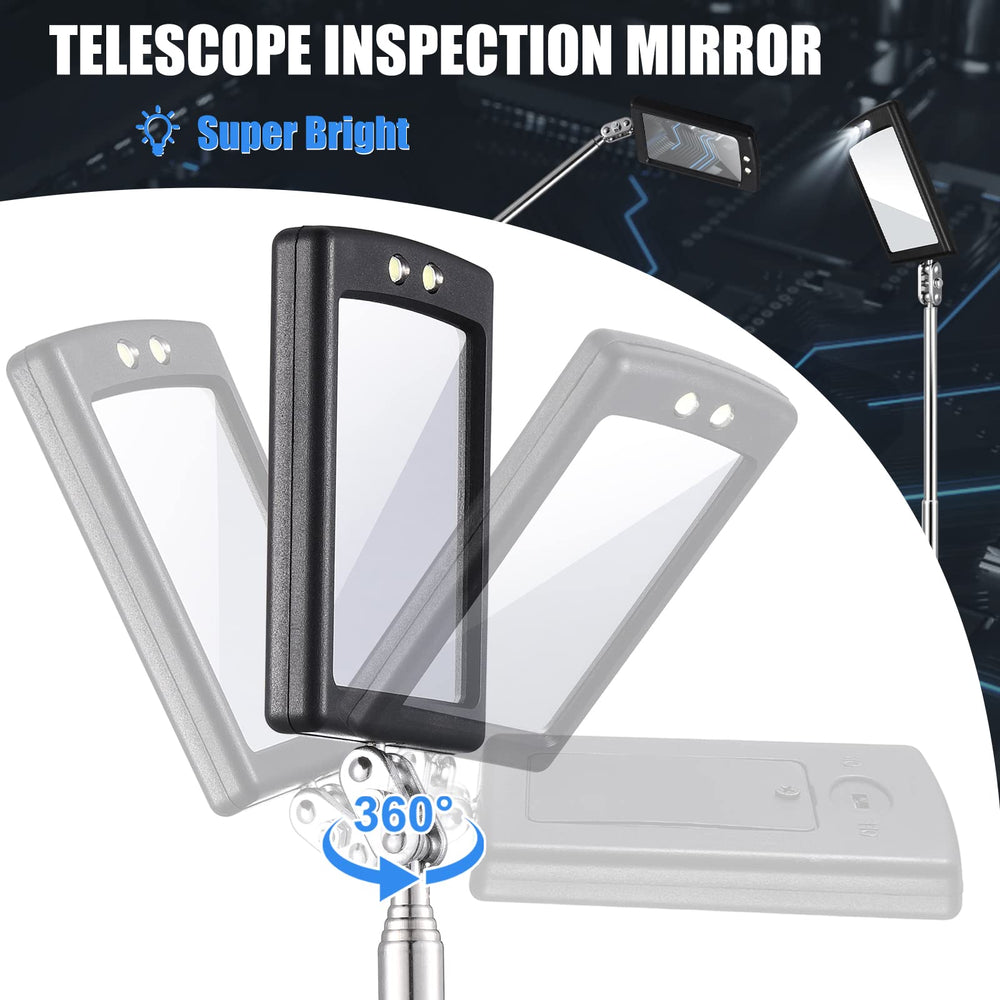 BBTO pocket-friendly inspection mirror with clip for on-the-go use