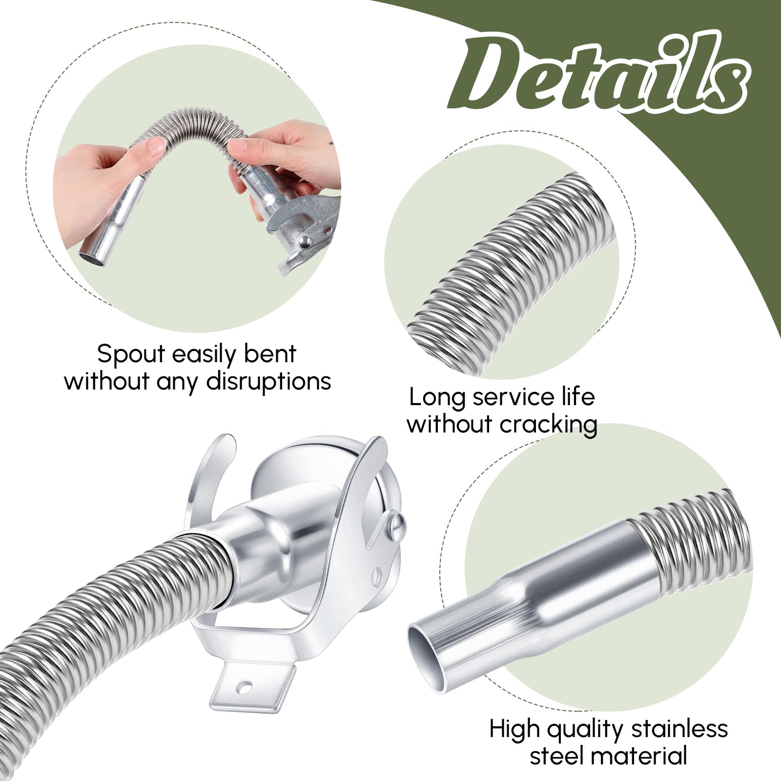 BBTO stainless steel jerry can spout design emphasizes durability and corrosion resistance.