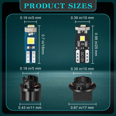 BBTO T10 LED bulbs for instrument panel with stable glow