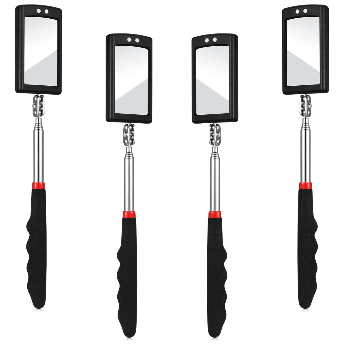 BBTO telescoping inspection mirror with LED lighting for hard-to-see areas